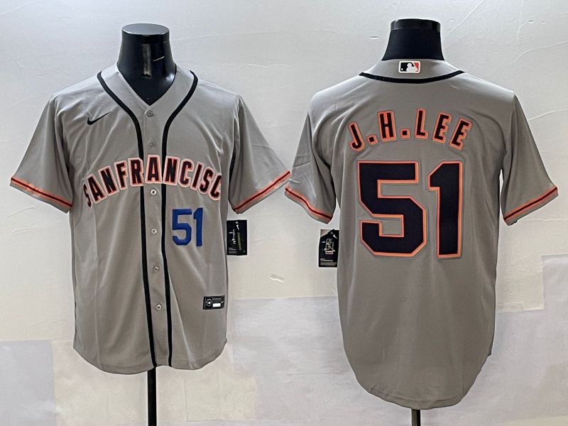 Men San Francisco Giants 51 J.H.Lee Grey Game Nike 2025 MLB Jersey style 34